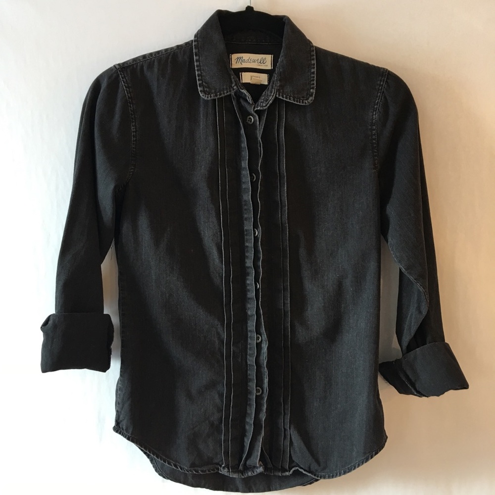MADEWELL Black Button Up Long Sleeve Shirt